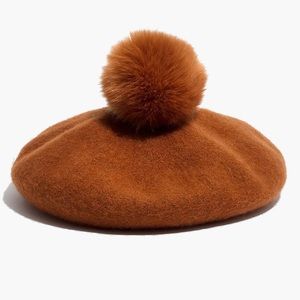 Madewell Pom Pom Beret + bonus black beret